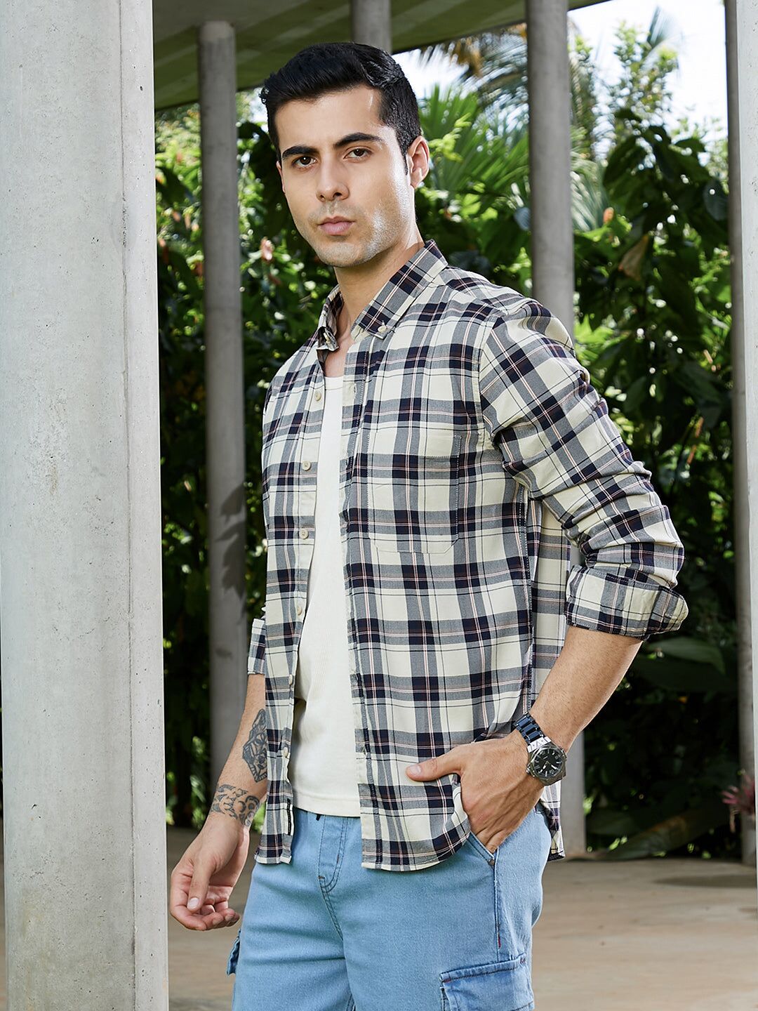 Button-Down Tartan Shirt - Image 3