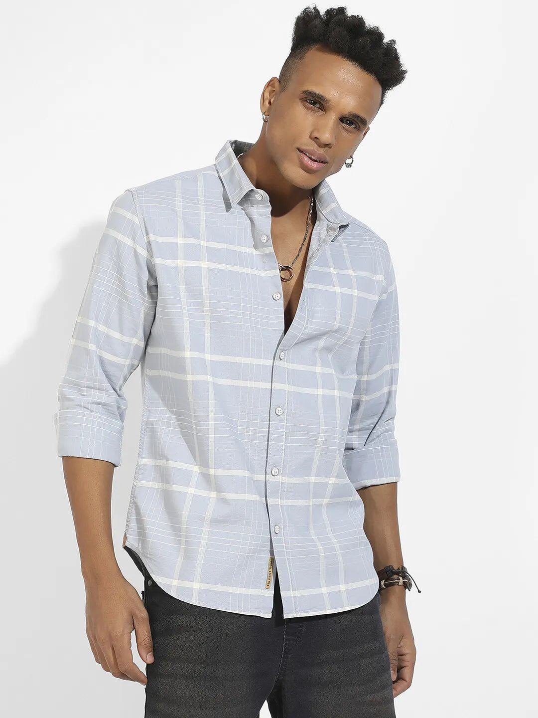 Contrast Tartan Plaid Shirt - Image 2