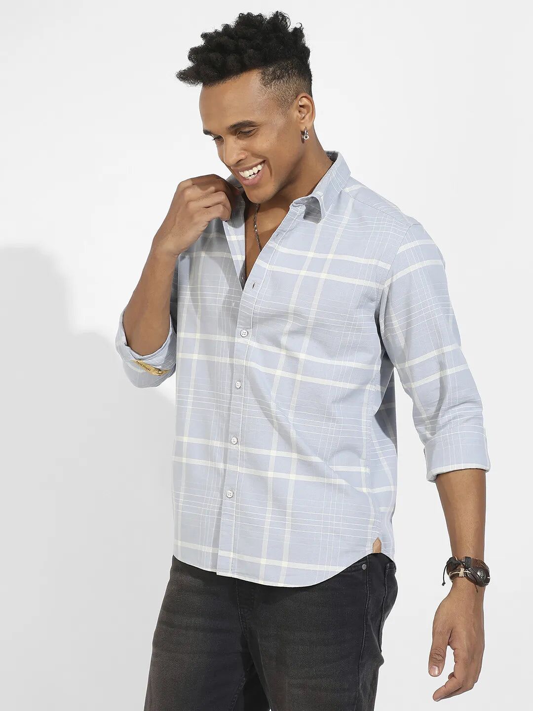 Contrast Tartan Plaid Shirt - Image 3